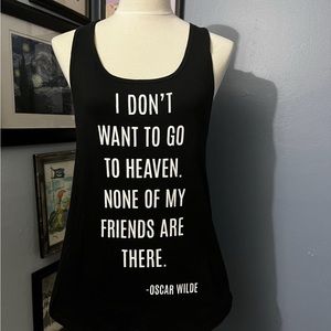 Hot Topic Goth, Punk, Grunge, Moody women’s black tank Large Oscar Wilde